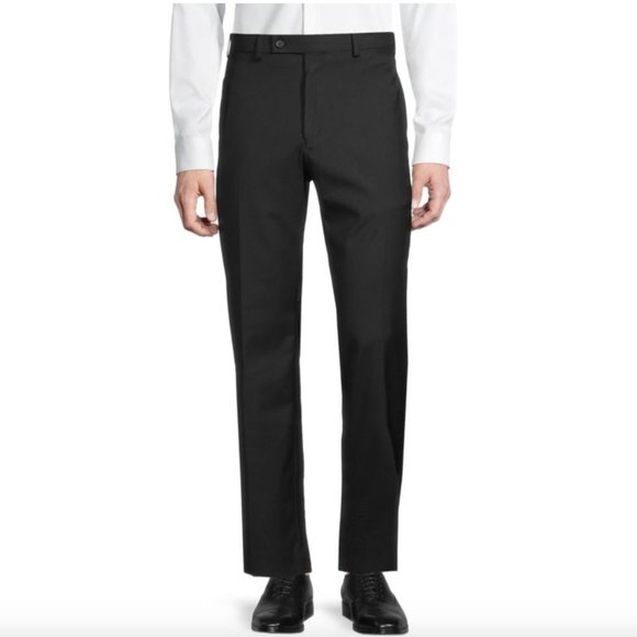 Lauren Ralph Lauren Men's Norton Ultraflex Black Twill Dress Pants Trousers